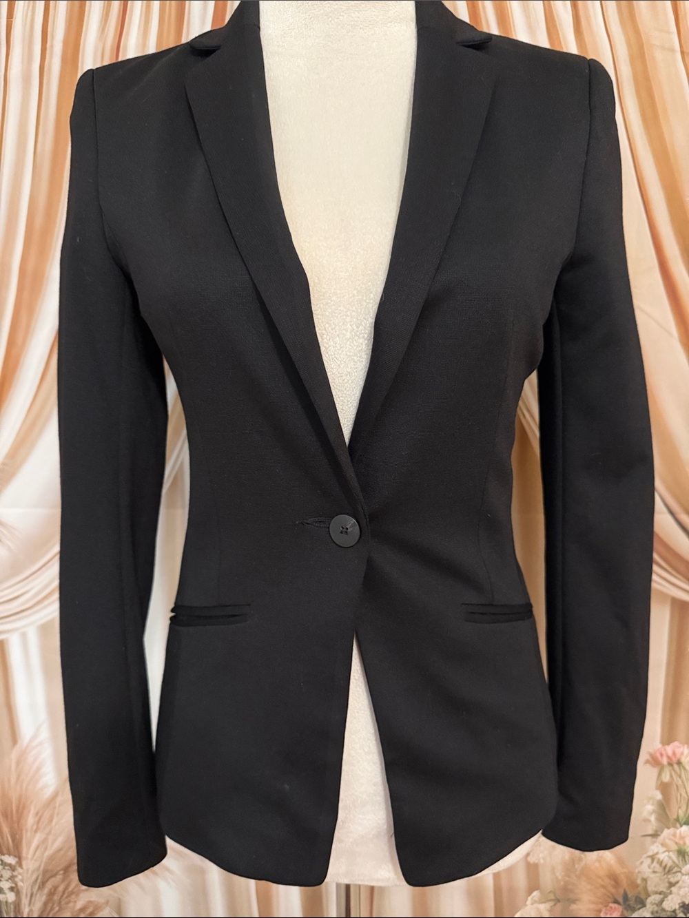 H&M Black Single-Button Women's Tailored Blazer NWOT